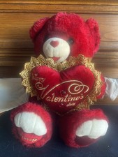 2009 Dan Dee Red Sweetheart Teddy Bear Happy Valentines Day Heart Pillow Plush