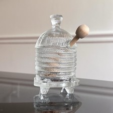 LE Smith Glass Bee Hive Honey Pot with Dipper