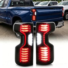 for Silverado 2019-2024 1500 2500 3500 Smoked Tail Lights LED Brake Signal Pair