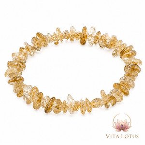 Goldener Rutilquarz Splitterarmband | Edelstein Armband aus Naturstein