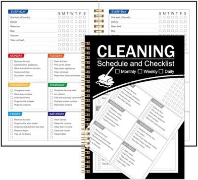 RUKAR Cleaning Schedule and Checklist, Undated Daily and Weekly Household Cleaning Che