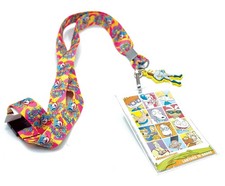 Nickelodeon Ren Stimpy Lanyard With ID Badge Holder And Removable Charm