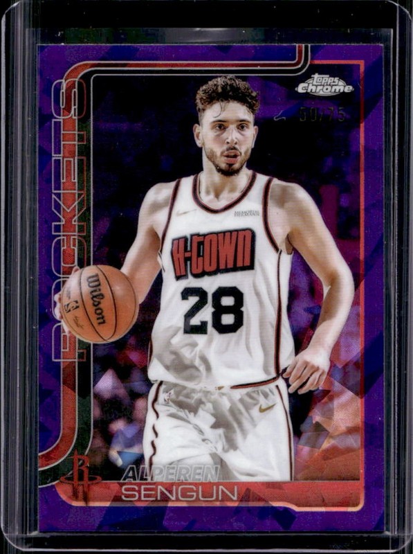 2025-26 Topps Chrome Sapphire Alperen Sengun Purple Refractor #/75 Rockets