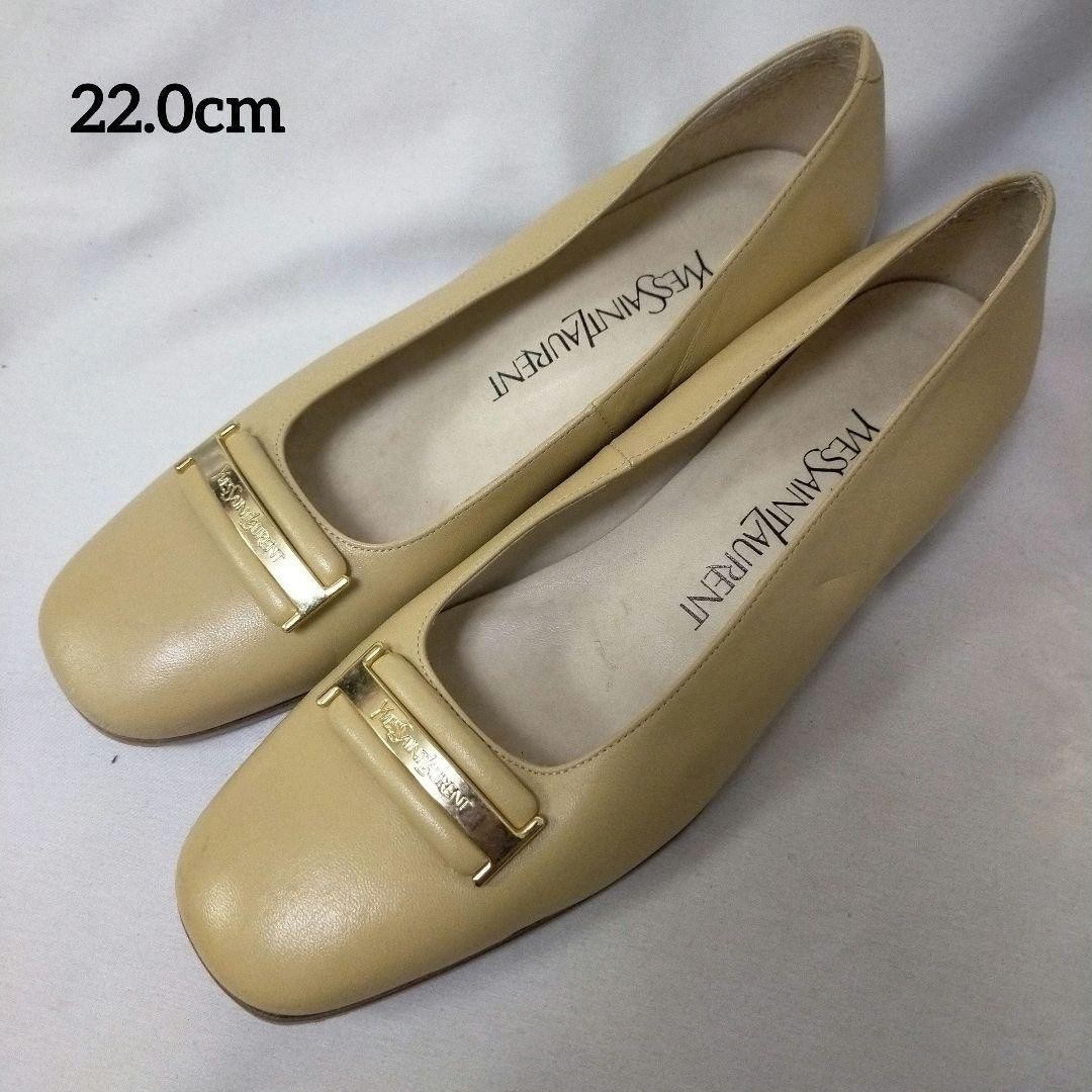 Saint Laurent decolte tacco YSL EU35 US5 pelle gialla 09284a