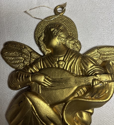 Golden Stunning Angel Blow Mold Ornament 9” L and 8” Wide light Weight - Picture 3 of 8