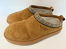 Koolaburra UGG Burree Brown Suede Lined Clog Slip On Slippers Shoes Sz 6 Womens