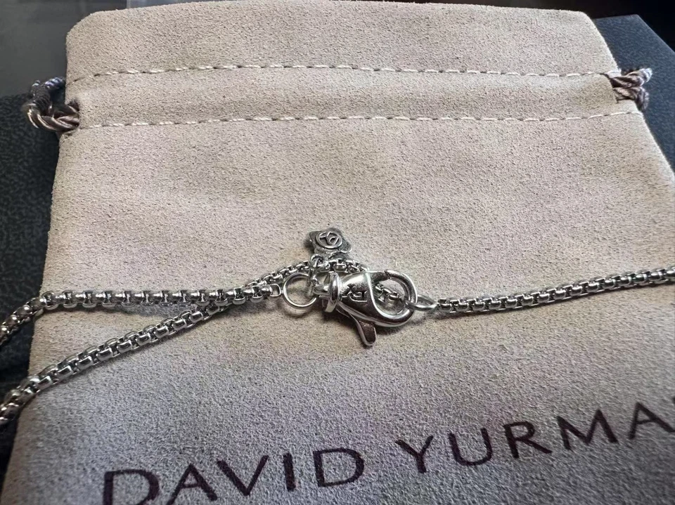 Collar Colgante Barra Cruzada DAVlD/Yurman Plata Esterlina con Diamantes 16-17" Foto 2 de 4