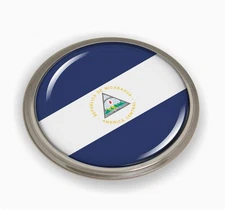 BestLicensePlateFrames Flag of Nicaragua | 3D Domed CAR Emblem Badge Sticker Ro