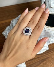 High Quality Stone and Engagement Women Ring in 18K White Gold Plated 925 Silver