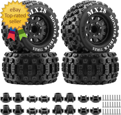 MX28 2.8  Tires 1/10 Scale RC Truck Tires and Wheels with 12Mm 14Mm Replaceable