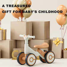 4 Wheel Balance Bike for Kids - No Pedal 4-Wheel First Bike,4 Silence Wheels