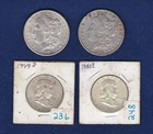 Great Silver Coins Lot - Morgan Dollars and Franklin Half Dollars