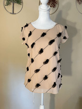Ann Taylor Petite Cream Beige Textured Tee XXSP