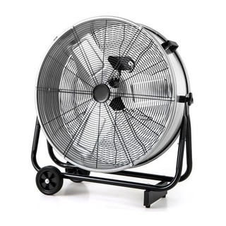 24 Inch Industrial Drum Fan 3 Speed High Velocity Floor Shop Fan Silver