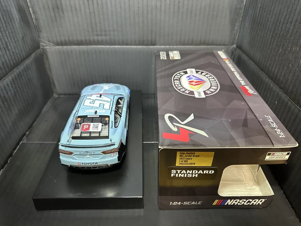 Tyler Reddick SIGNED 2023 Jordan Brand 1/24 Autographed Carolina Blue  - Image 2 of 4