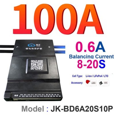 JK BMS 8S-24S 100A-150A LiFePo4 Li-ion 0.6A 1A Active Balance Board Battery AEU