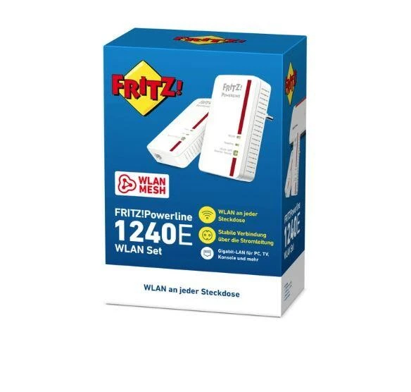 AVM FRITZ Powerline 1240E WLAN Set Powerline Adapterkit GigE, HomePlug AV WiFi - Bild 3 von 4