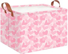 Rectangular Storage Basket Empty,Pink Valentines' Day Gift Basket,Waterproof ...