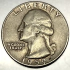 1959 D Washington 90% Silver Quarter Circulated Condition 25c US Coin - 2814