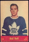 1955-56 PARKHURST TORONTO MAPLE LEAFS DICK DUFF ROOKIE CARD #18 GRADE P-F-G-E