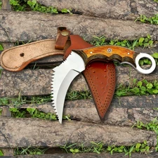 Karambit Knife Fixed Blade Handmade Hunting Survival Tactical Claw Knife