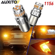 Pair 1156 Led Amber Yellow Turn Signal Parking High Power Light Bulbs 1200lm 12v