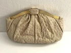 Vintage Judith Leiber Beige Ostrich Shoulder Bag/Clutch