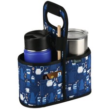 Drink Carrier With Handle For Delivery Reusable Insulated Coffee Cup Carrier Por