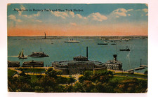 Antique Postcard Aquarium in Battery Park and...