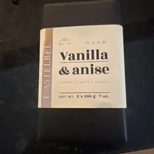 Castelbel Luxury Scented Bar Soap Vanilla and Anise. 2 pack NWT