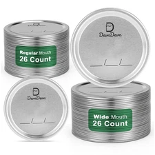 DevnDevn 52 pcs Canning Lids, Regular & Wide Mouth Jar Lids Set Canning Jar Lids
