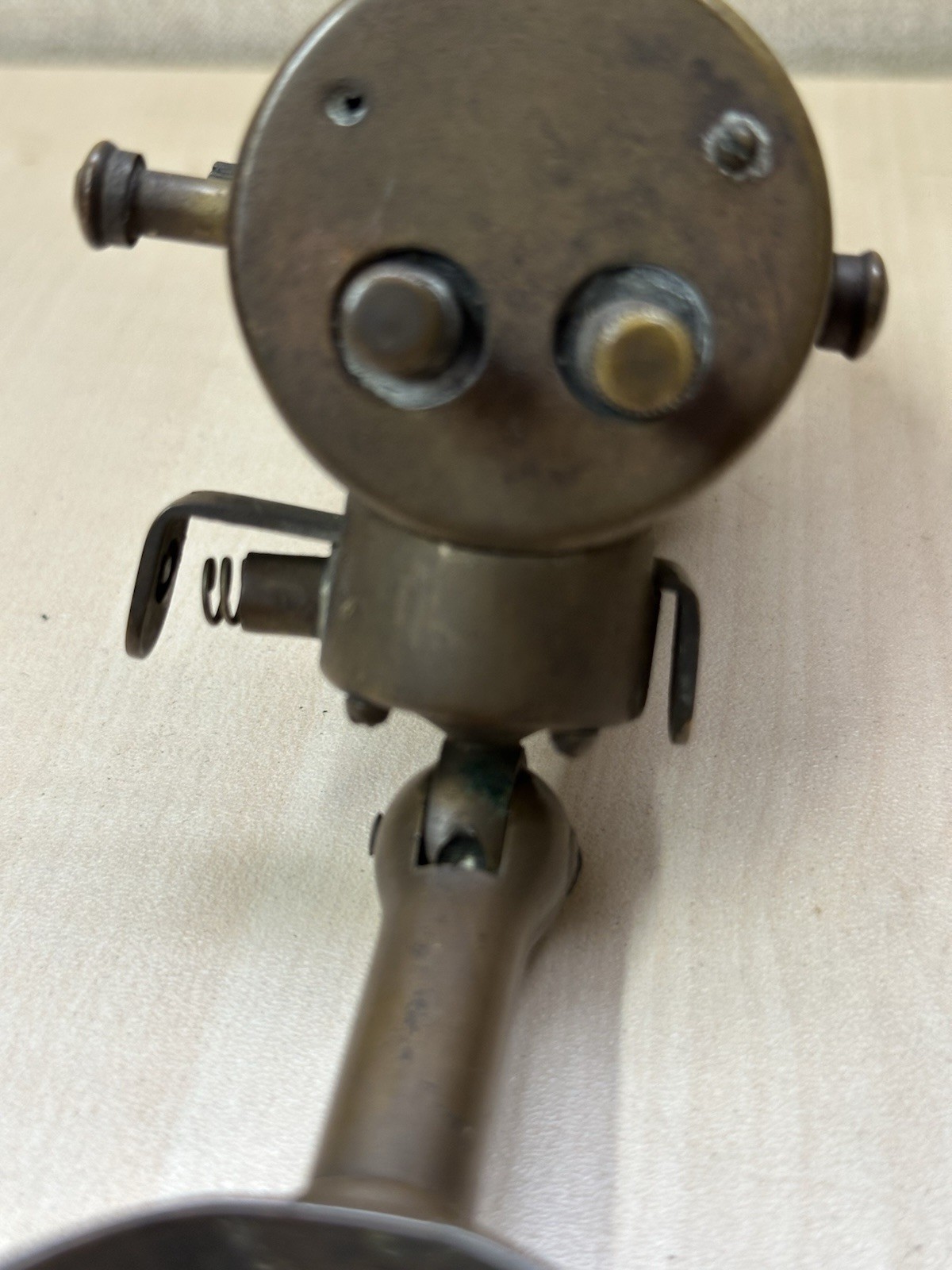 Antique Brass Industrial Inspection Magnifier Lamp – Bullseye Lens c1900