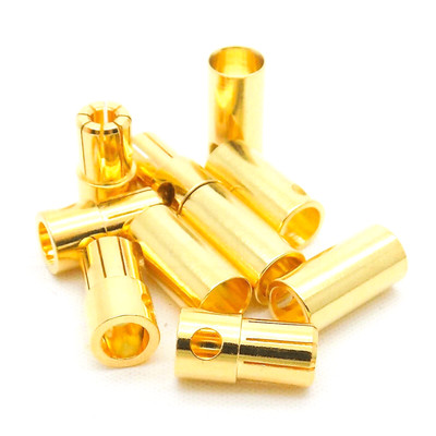 10pcs 6.5mm Bullet Connectors / Banana Plug 200A Rated (5x Male / 5x Female)