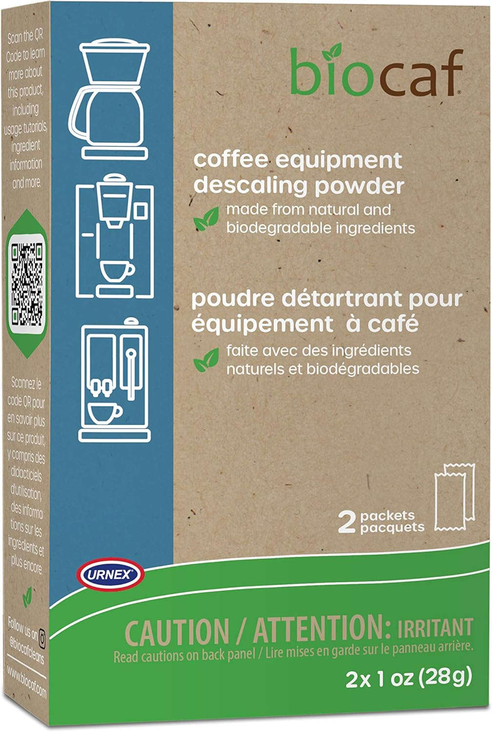 Full Circle Espresso Machine - 2 Single Use Packets - Descaling Powder Safe on K