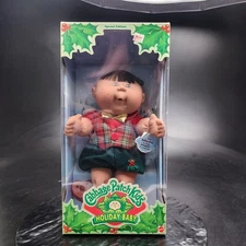 Mattel 1997 Cabbage Patch Kids Holiday Baby Raleigh Evan Doll 🎁🎄