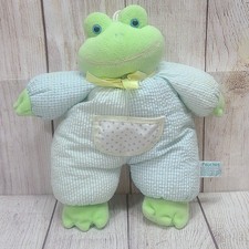 Vintage Russ Berrie Plush Pouches Frog Stuffed Animal Raffle Seersucker 12"