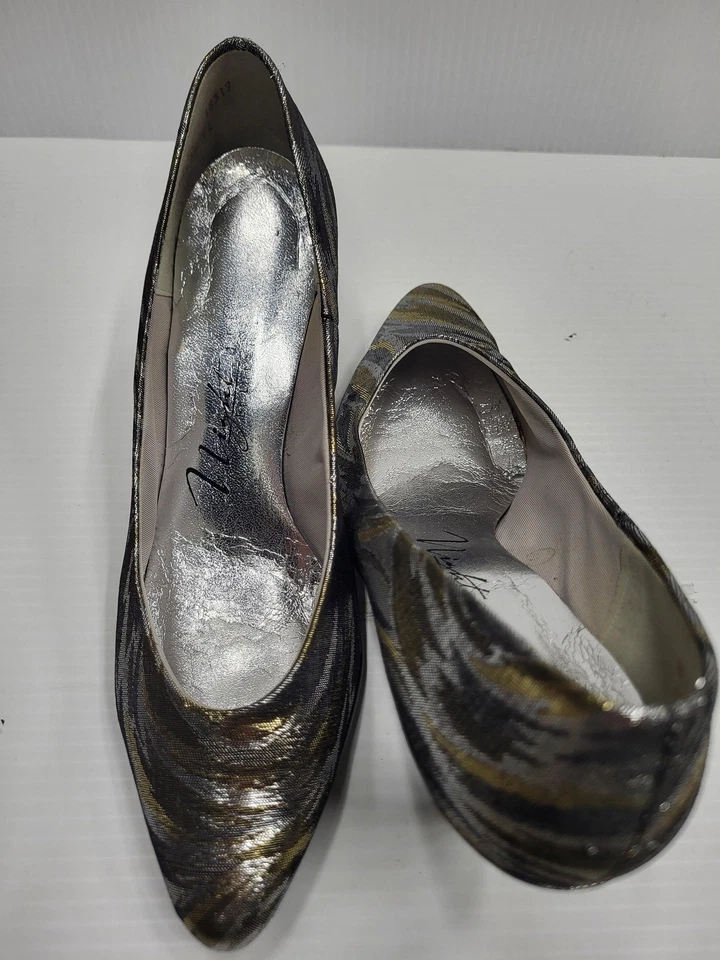 Zapatos LifeStride para mujer talla 8,5 metálicos vida nocturna zapatos de tacón hechos por el hombre 18317 Foto 3 de 4