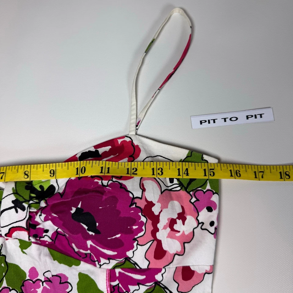 复古禁忌花卉娃娃棉混纺连衣裙无袖细肩带 M 码 — 第 4/4 张图片