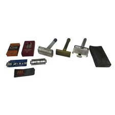 Vintage Blue Tip & Star Safety Razor Plus Copper Razor plus Razors Clauss Fan