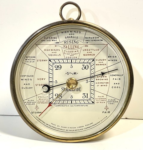 Antique Brass Taylor Stormoguide 1927 Short & Mason London England Weather Tool