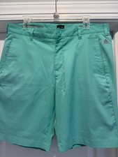 Adidas Men s Golf Shorts Green 35 Flat Front Solid Logo
