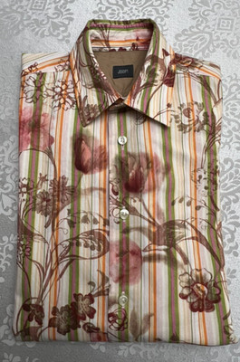 Men's JOOP Hanjo-W Multicolor Geometric Long Sleeve Button Up Shirt Size S