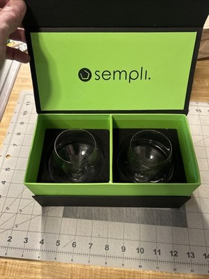 Sempli Lead-Free Crystal Cupa Vino Wine Glasses Set of 2 + Gift Box SHIPS FREE