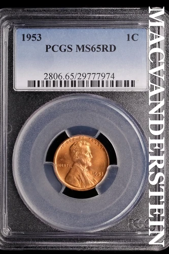 1953 Lincoln Wheat Cent-PCGS MS 65 RD Choice Gem BU No Reserve #SLL261