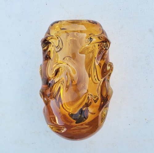Börne Augustsson 'Borne' Amber Glass Vase for Åseda, Sweden 1948 16.5cm tall - Bild 3 von 9