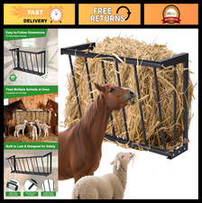 Heavy Duty Wall Mount Hay Rack Feeder for Goats, Sheep, Horses - 16 Gallon, Rust