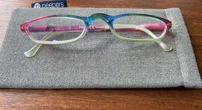 NWT PEEPERS 2.75 Readers Key West Sunrise Skinny Mini Half Frame Glasses Darling