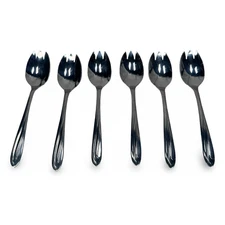 Vintage Superior Stainless Steel Sporks 5.5" Dynamic Flatware Retro Lot of 6