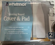 Whitmor Scorch Resistant Ironing Board Cover/Pad SILVER GRAY NEW
