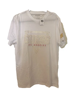 Guess Los Angeles Men’s Large T-shirt White Graphic Print Crew Neck Short Sleeve - Image 1 of 4